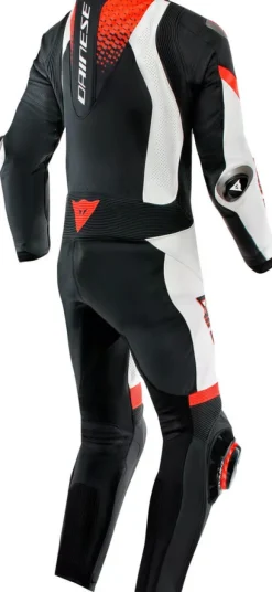 Dainese Motorpakken-Laguna Seca 6 1Pc Suit Perforated Black/White/Red-Fluo N32