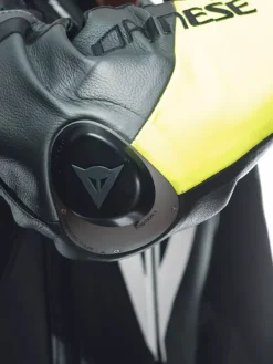 Dainese Motorpakken-Misano 3 Perforated D-Air 1Pc Leather Suit Black/Anthracite/Fluo-Yellow