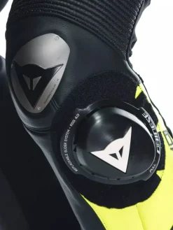 Dainese Motorpakken-Misano 3 Perforated D-Air 1Pc Leather Suit Black/Anthracite/Fluo-Yellow