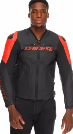 Dainese Motorjassen-Racing 5 Motorjas Black/Black/Red-Fluo P75
