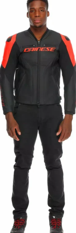 Dainese Motorjassen-Racing 5 Motorjas Black/Black/Red-Fluo P75
