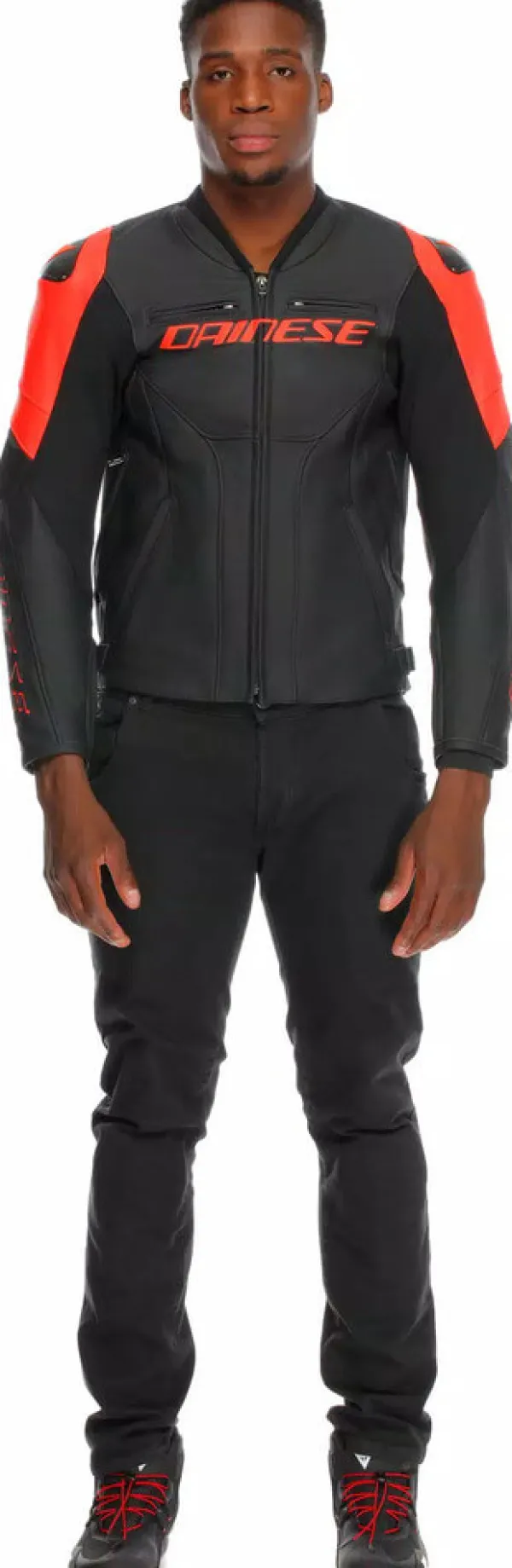 Dainese Motorjassen-Racing 5 Motorjas Black/Black/Red-Fluo P75