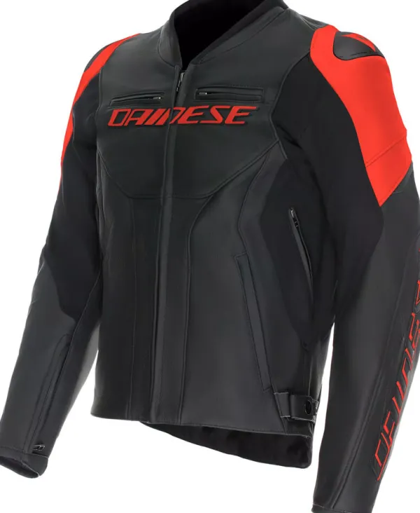 Dainese Motorjassen-Racing 5 Motorjas Black/Black/Red-Fluo P75