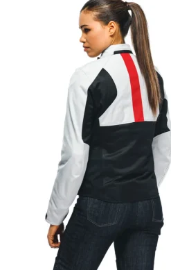 Dainese Motorjassen-Risoluta Air Tex Lady Motorjas Glacier Gray/Lava Red 34F