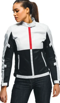 Dainese Motorjassen-Risoluta Air Tex Lady Motorjas Glacier Gray/Lava Red 34F