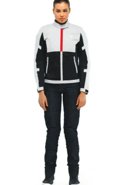 Dainese Motorjassen-Risoluta Air Tex Lady Motorjas Glacier Gray/Lava Red 34F