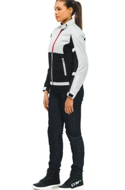Dainese Motorjassen-Risoluta Air Tex Lady Motorjas Glacier Gray/Lava Red 34F