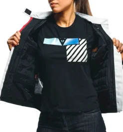 Dainese Motorjassen-Risoluta Air Tex Lady Motorjas Glacier Gray/Lava Red 34F