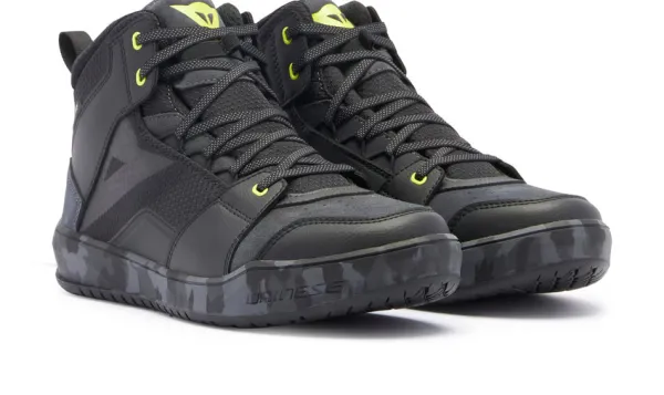 Heren Dainese Casual Motorschoenen|Heren Motorschoenen-Suburb D-WP Shoes Black/Camo/Acid Yellow 49J