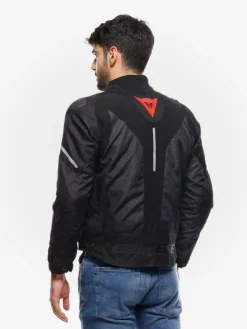 Dainese Motorjassen-Super Sprint D-Dry Motorjas Black/Black/Red-Lava H43