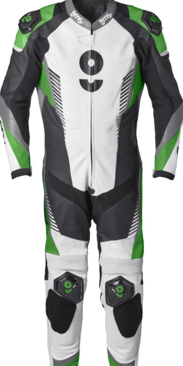 GMS Motorpakken-GRC-1 One Piece Black/White/Green