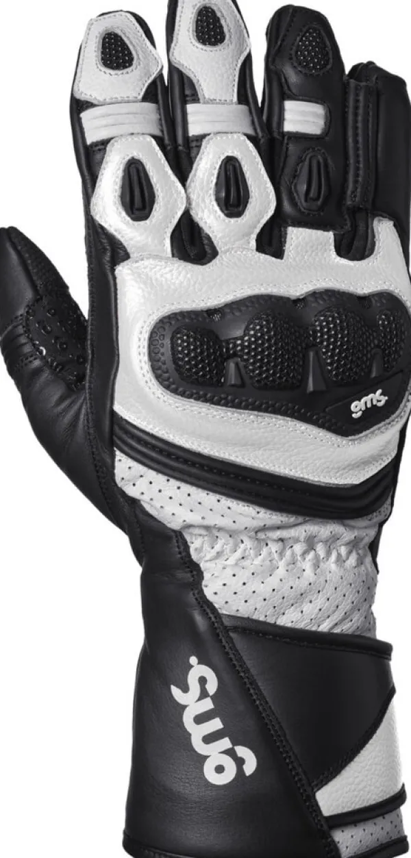 GMS Motorhandschoenen-GR-1 F Gove Back/White