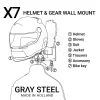 Gray Steel Cadeaus Voor Motorrijders|Helm Houder & Kapstok-X7 Helmet & Gear wall mount Gun Metal