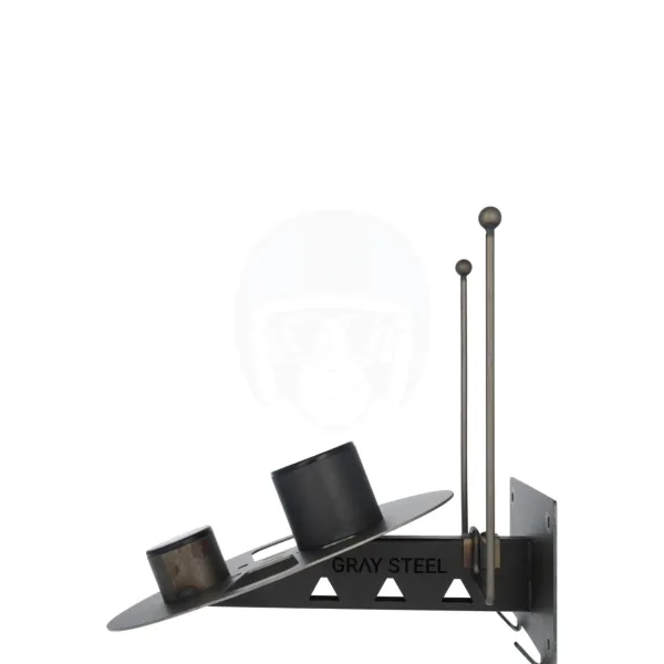 Gray Steel Cadeaus Voor Motorrijders|Helm Houder & Kapstok-X7 Helmet & Gear wall mount Gun Metal