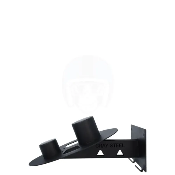 Gray Steel Cadeaus Voor Motorrijders|Helm Houder & Kapstok-X5 Helmet & Gear wall mount Matt Black