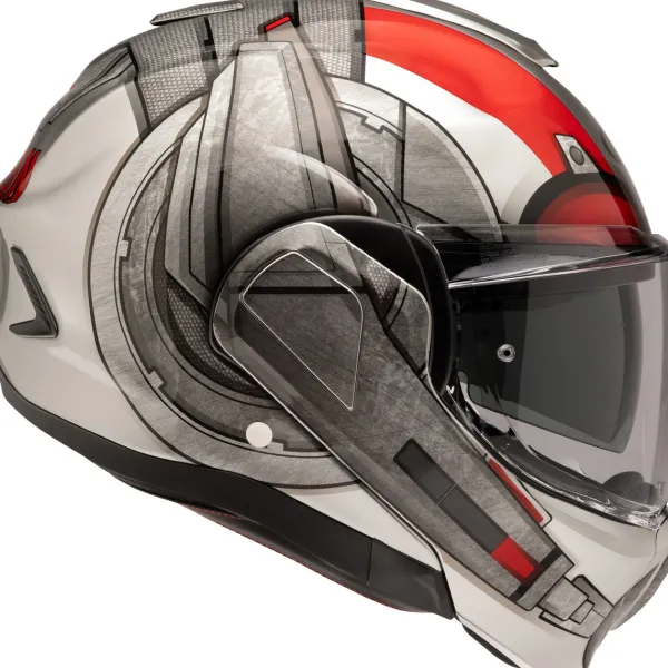 HJC Systeemhelmen|Helmen Met Zonnevizier-F100 Ant-an Grey/Red 831