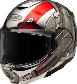 HJC Systeemhelmen|Helmen Met Zonnevizier-F100 Ant-an Grey/Red 831