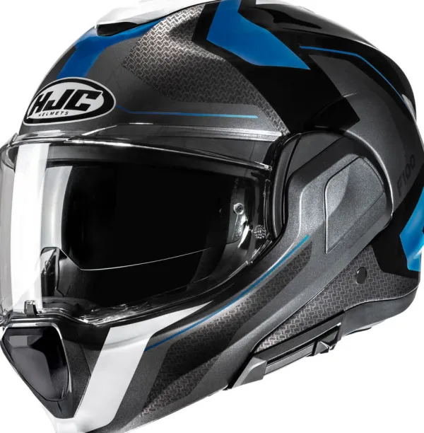 HJC Systeemhelmen|Helmen Met Zonnevizier-F100 Bio Grey/Bue 852