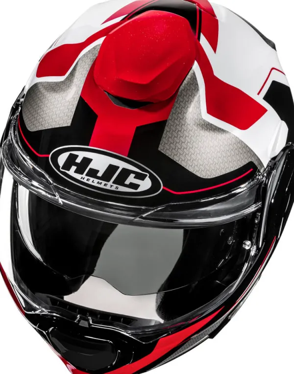 HJC Systeemhelmen|Helmen Met Zonnevizier-F100 Bio White/Red 213