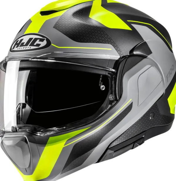 HJC Systeemhelmen|Helmen Met Zonnevizier-F100 Bio Yeow/Grey 788