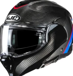 HJC Systeemhelmen|Helmen Met Zonnevizier-F100 Carbon tan Back/Bue 185
