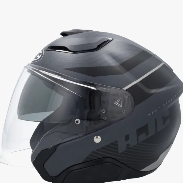 HJC Helmen Met Zonnevizier|Bluetooth Helmen-F31 Naby Back/Grey