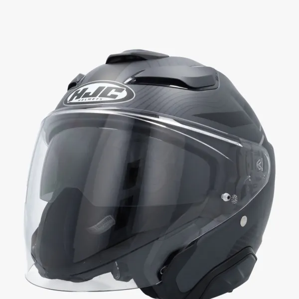 HJC Helmen Met Zonnevizier|Bluetooth Helmen-F31 Naby Back/Grey