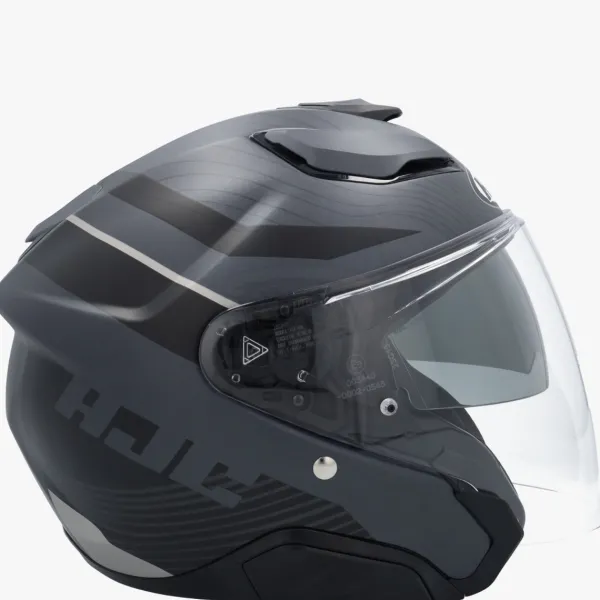 HJC Helmen Met Zonnevizier|Bluetooth Helmen-F31 Naby Back/Grey