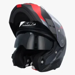 HJC Systeemhelmen|Helmen Met Zonnevizier-i91 Cart Back/Red