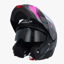 HJC Systeemhelmen|Helmen Met Zonnevizier-i91 Cart Grey/Pink