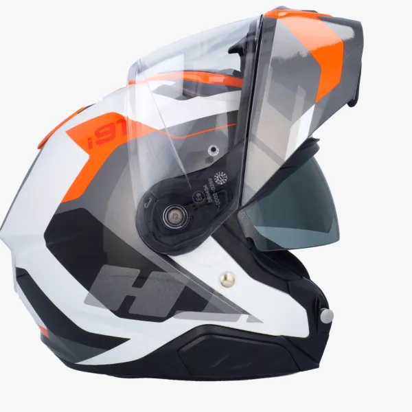 HJC Systeemhelmen|Helmen Met Zonnevizier-i91 Cart White/Orange