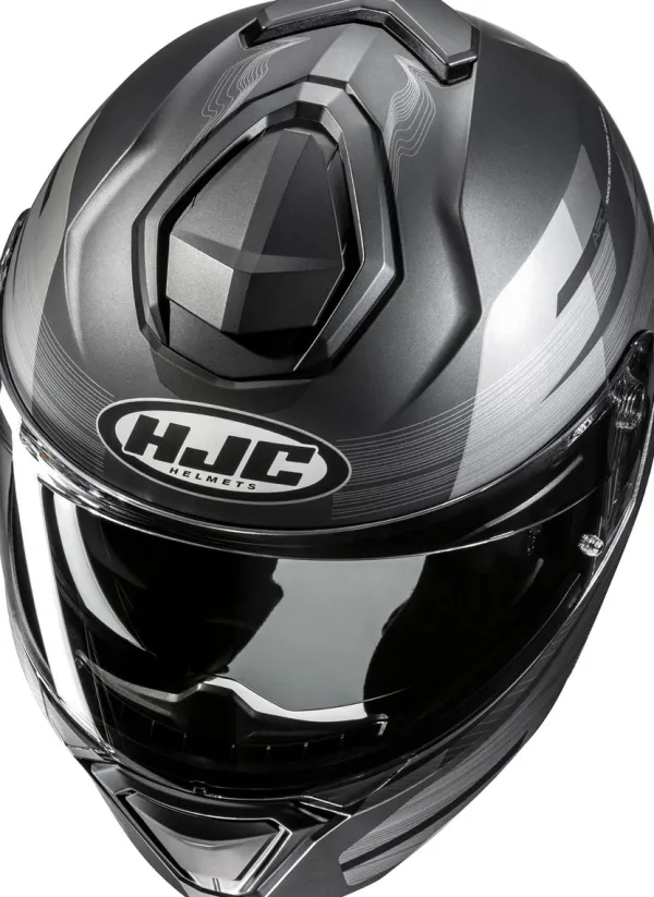 HJC Systeemhelmen|Helmen Met Zonnevizier-i91 Duk Back/Grey 180