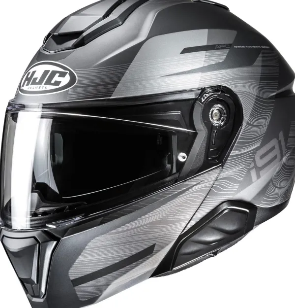 HJC Systeemhelmen|Helmen Met Zonnevizier-i91 Duk Back/Grey 180