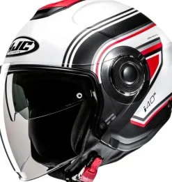 HJC Helmen Met Zonnevizier|Bluetooth Helmen-i40N inia White/Red 213
