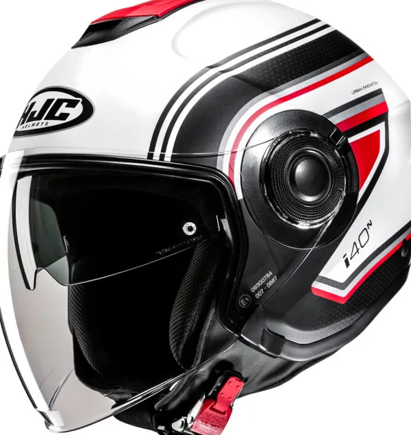 HJC Helmen Met Zonnevizier|Bluetooth Helmen-i40N inia White/Red 213