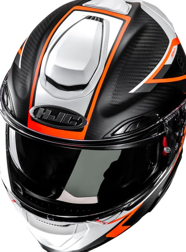 HJC Systeemhelmen|Helmen Met Zonnevizier-RPHA-91 Carbon Grey/Orange 833