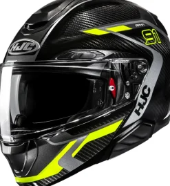 HJC Systeemhelmen|Helmen Met Zonnevizier-RPHA-91 Carbon Grey/Yeow 878
