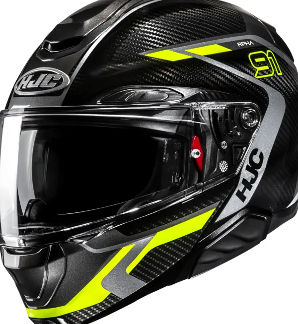 HJC Systeemhelmen|Helmen Met Zonnevizier-RPHA-91 Carbon Grey/Yeow 878