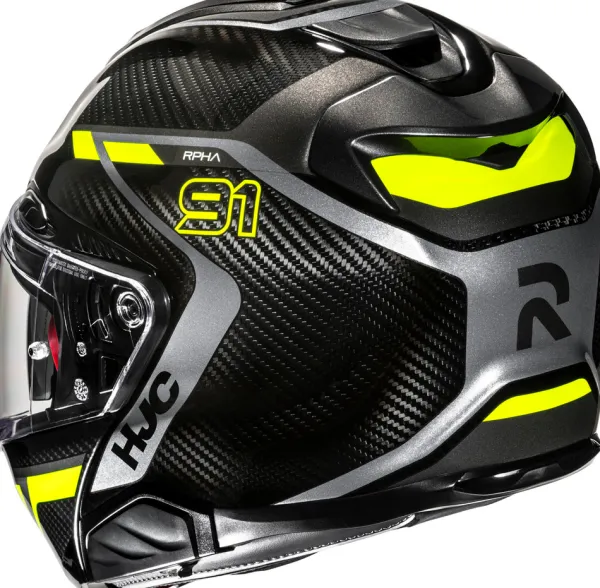 HJC Systeemhelmen|Helmen Met Zonnevizier-RPHA-91 Carbon Grey/Yeow 878
