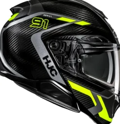 HJC Systeemhelmen|Helmen Met Zonnevizier-RPHA-91 Carbon Grey/Yeow 878