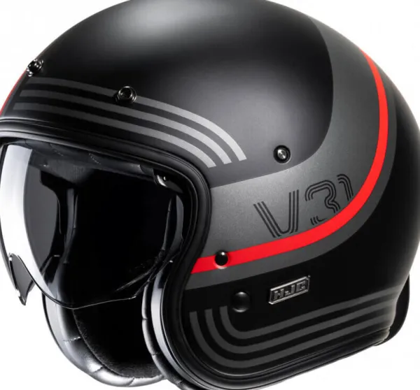 HJC Retro Helmen|Helmen Met Zonnevizier-V31 Byron Back/Red 813