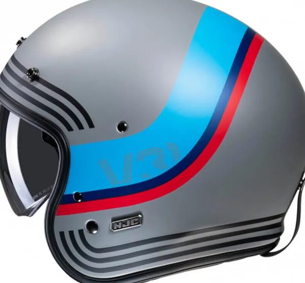 HJC Retro Helmen|Helmen Met Zonnevizier-V31 Byron Grey/Bue 853