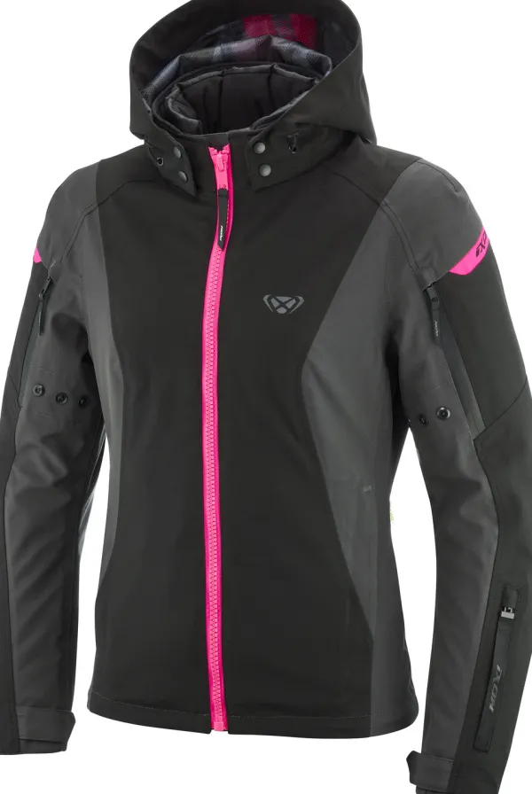 Ixon Motorjassen-Burning ady otorja Anthracite/Back/Pink