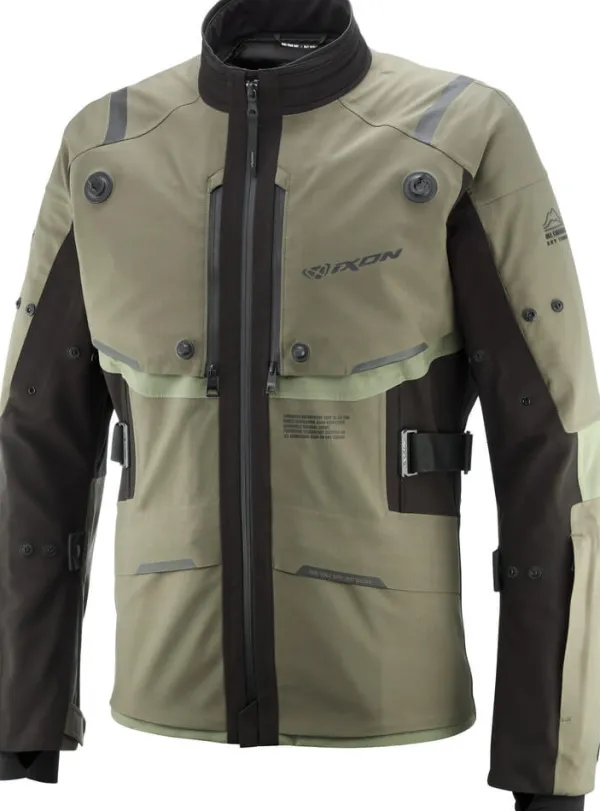 Ixon Motorjassen--keid otorja Parka Khaki/Back 8010