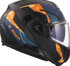 LS2 Systeemhelmen|Helmen Met Zonnevizier-FF910 Advant II Gide Back Orange