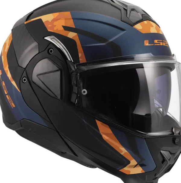 LS2 Systeemhelmen|Helmen Met Zonnevizier-FF910 Advant II Gide Back Orange