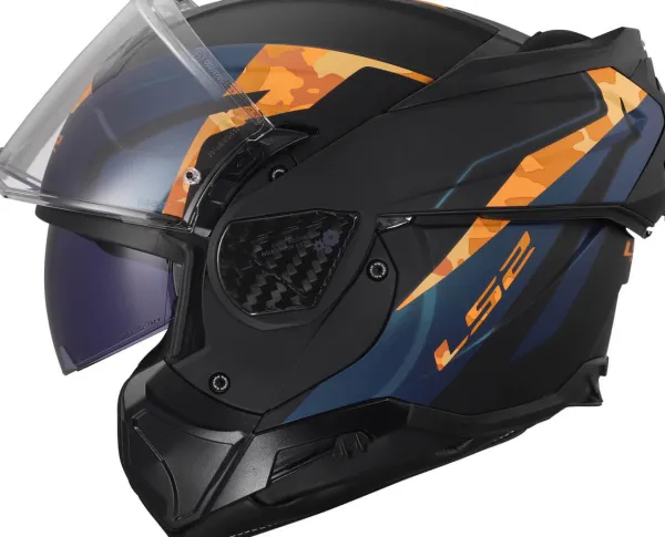 LS2 Systeemhelmen|Helmen Met Zonnevizier-FF910 Advant II Gide Back Orange