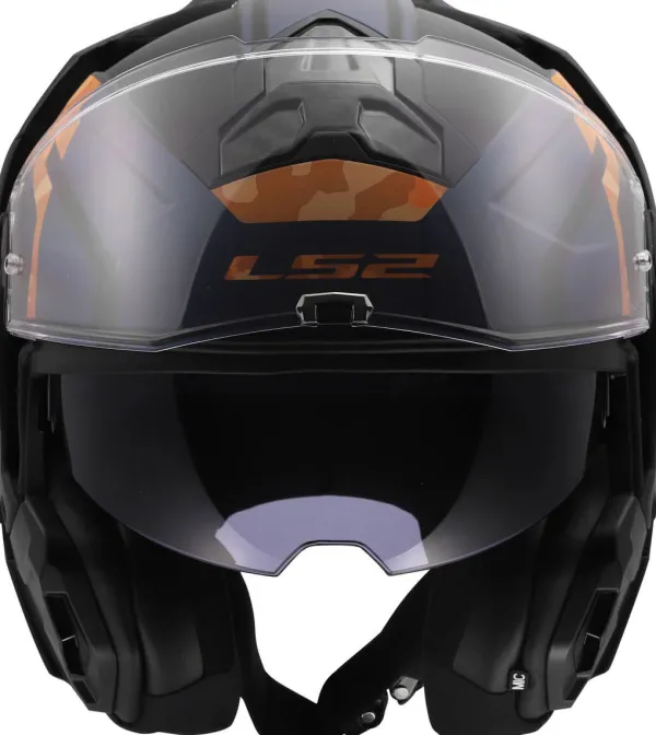 LS2 Systeemhelmen|Helmen Met Zonnevizier-FF910 Advant II Gide Back Orange