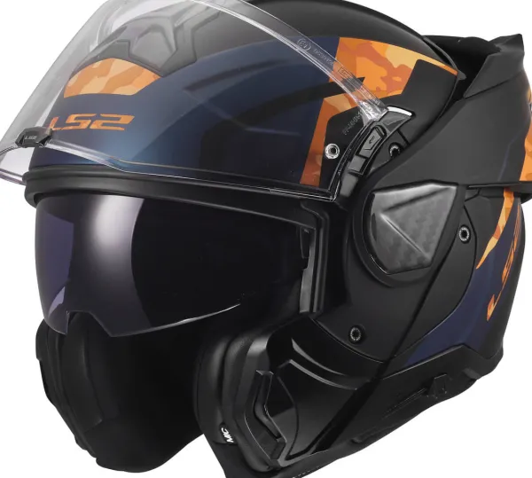 LS2 Systeemhelmen|Helmen Met Zonnevizier-FF910 Advant II Gide Back Orange