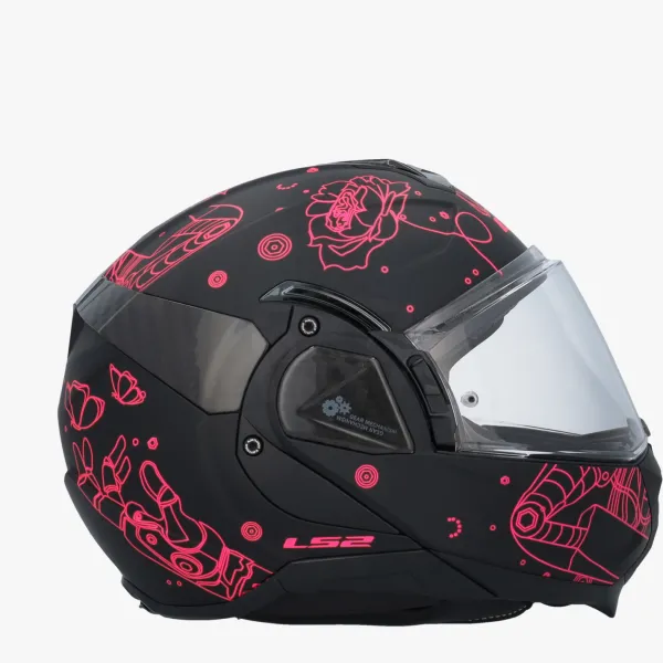 LS2 Systeemhelmen|Helmen Met Zonnevizier-FF910 Advant II ophia Back Pink